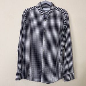 Mizzen Main Shirt Men's M 
Plaid Long Sleeve Button
Down Performance Tattersall